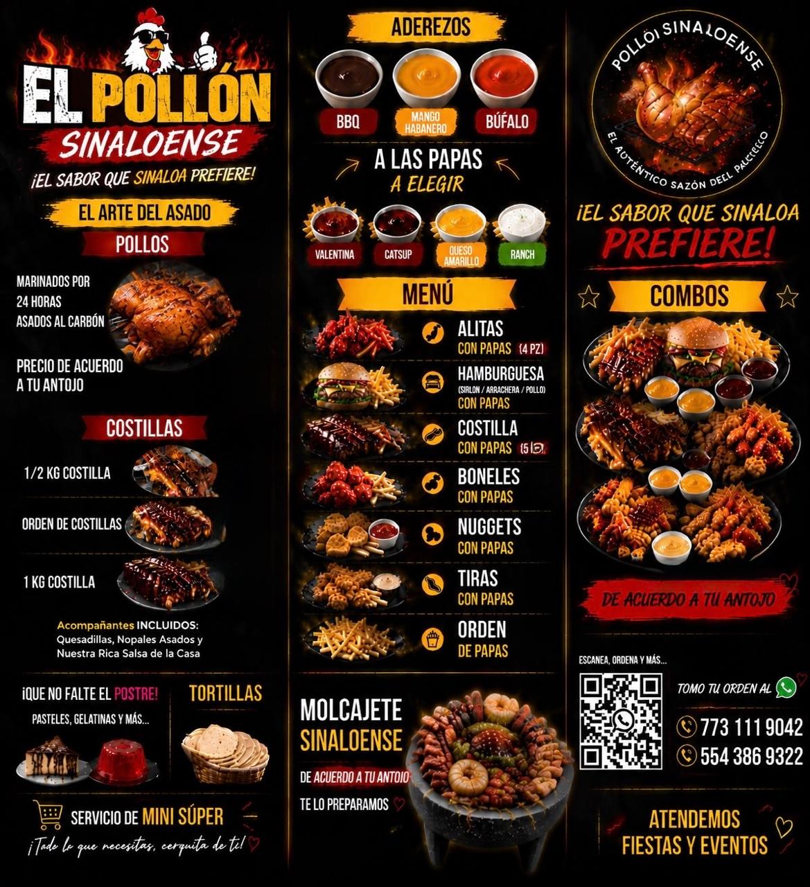 El Pollón Sinaloense - menú y combos